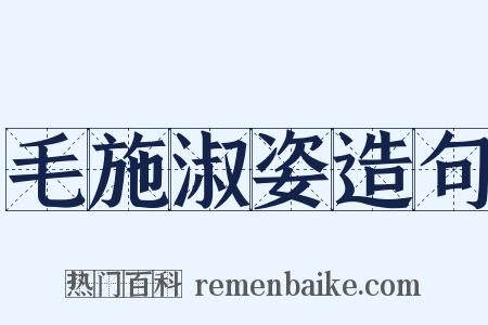 毛施淑姿造句是什么意思的图片